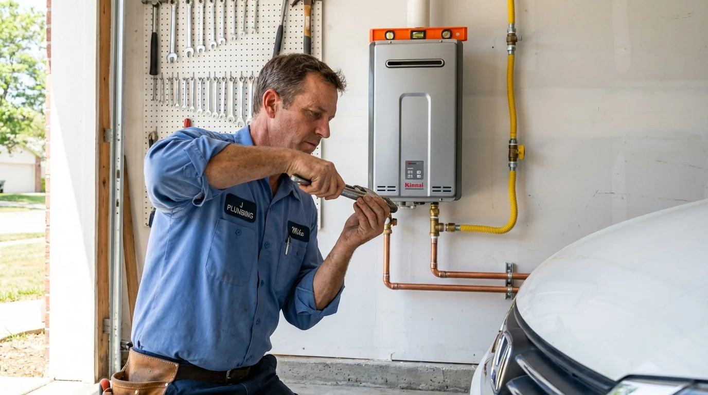 Tankless water heater installation by a Johns Plumbing LLC plumber in Ivanhoe